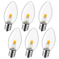 Myemitting Night Light Bulb - C7 E12 Led Bulbs - Candelabra, 0.6 Watt Equivalent 7W Incandescent Bulb, Warm White 2700K, Window Candles & Chandeliers Replacement Bulb, 6 Pack