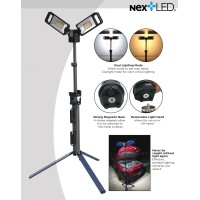 Nextled Nt-6926 Rechargeable Cordless Led Tripod Light, Cast Aluminum Body, 4000/6500K, Ac/Dc Tower Light, Detachable Magnetic Lamp Head, Battery, Charger, Carry Bag Included. 6 Modes, 5000 Lumen