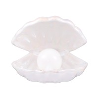 Pearl In Shell Night Light Ceramics Desktop Ornament Home Decor Lamp Light For Bedroom Bedside Decorative Lamp