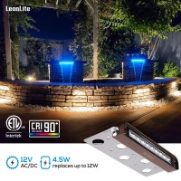 Leonlite 8-Pack Premium Series 7 Inch 4.5W Led Hardscape Lighting Swivel, Retaining Wall Light, Low Voltage Landscape Lights, 12V Outdoor Step Lights, Hardscape Paver Light, 2700K Soft White, Etl