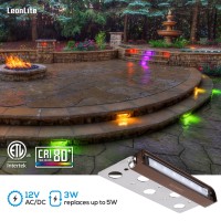 Leonlite 8Pack 7 Inch 3W Rgb Led Hardscape Lighting Retaining Wall Lights Color Changing Led Landscape Lights 12V24V Acdc