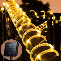 Solar String Lights Outdoor Waterproof Rope Lights 33Ft 100 Leds Copper Wire Tube Lighting Holiday Christmas Yard Patio Road Pathway Decoration Fairy Lights (Y-H-Ty-Ww)