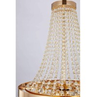 Berliget Crystal Chandelier, French Empire Crystal Chandelier For Halway Foyer Dining Room Living Room, Modern Luxury Raindrop Hanging Ceiling Light Fixture Gold 12-Lights 19 Inch