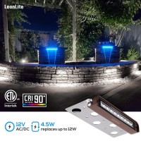 Leonlite 8Pack Premium Series 7 Inch 45W Led Hardscape Lighting Swivel Retaining Wall Light Low Voltage Landscape Lights 12