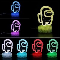 Erduoduo 3D Illusion Table Lamp, 7 Colors Illusion Night Light Among Us Game Table Lamp,Usb Powered 7 Color Lamp With Touch Switch Children Gift Bedroom Decoration