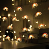 Rainbow String Lights 40 Led Decorative Fairy Light Indoor Outdoor 8 Modes Usb Battery Powered Lights 13Ft Twinkle Lights Wi