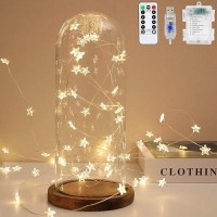 Twinkle Star String Lights 40 Led Spring Garden Decorative Indoor Outdoor Fairy Light Usb Battery Operated Lights 13Ft Waterpr