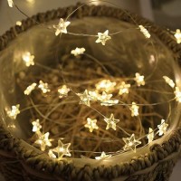 Twinkle Star String Lights 40 Led Spring Garden Decorative Indoor Outdoor Fairy Light Usb Battery Operated Lights 13Ft Waterpr