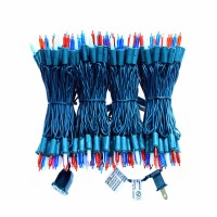 Jinbest 200 Red White And Blue Christmas Lights, 66 Ft Green Wire With Colored Led Mini Lights, For Indoor Outdoor Party, 4Th Of July, National Day, Garden, Patio.