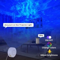 Smart Galaxy Projector With Nebula Cloud/Moving Ocean Wave, Wifi Star Projector For Room Decor, Home Theater Night Light Projector, Compatible With Alexa & Google Home