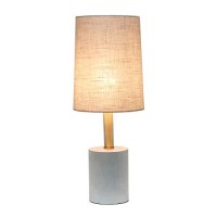 Lalia Home Antique Brass Concrete Table Lamp With Linen Shade