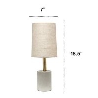 Lalia Home Antique Brass Concrete Table Lamp With Linen Shade