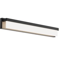 Lightinn Led Bathroom Vanity Light Fixture Over Mirror 32.3 Inch Modern Rectangle Black Matte Metal Lighting Bar 4000K Daylight Wall Sconce (Black)