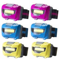 Noryer Headlamp Set Flashlight For Adults And Kids (6 Packs - Waterproof Super Bright Cob Head Lamp With White Light, Comfortable Headband Perfect For Running, Camping, Hiking, Fishing