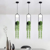 Litfad Black Metal Hanging Lamp Ball 1 Light Led Suspension Pendant Creative Imitation Plants Ceiling Hanging Light For Restaurant Bedroom Hotel Dinning Room