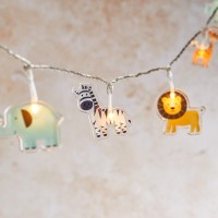 Lights4Fun, Inc. 12 Safari Animal Battery Operated Led Indoor Kids Bedroom Nursery String Lights