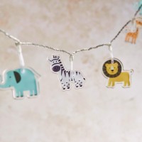 Lights4Fun, Inc. 12 Safari Animal Battery Operated Led Indoor Kids Bedroom Nursery String Lights