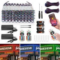 Wichemi Storefront Led Lights Bluetooth App Control Led Modules For Signs 200Ft 400Pcs 3 Led 5050 Smd Rgb Led Strip Lights Business Window Lights Super Bright Waterproof For Store Advertising Decor