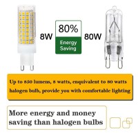 G9 Led Bulb, 8W G9 Led Bulb Dimmable, Bi Pin Base(Led Bulb G9 Base), Warm White 3000K, 100W Equivalent Crystal Chandelier, G9 Led Light Fixture Used For Wall Sconce Cabinet Light. 4 Pack