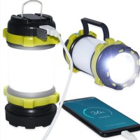 Forcemaxe Camping Lantern Rechargeable Flashlightpower Bank6 Modes Torchipx4 Waterproofportable Led Light With Twoway Hook