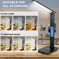 Led Desk Lamp Desk Lamp With Wireless Charger Suitable For Home Office Dimmable Desk Lamp With Usb Charging Port Builtin C