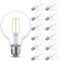 Energetic Lighting Energetic 12-Pack Dimmable Led Edison Light Bulb, G25 (G80) Globe Bulb, 60W Equivalent, 5000K Daylight, Christmas Light, E26 Standard Base, Ul Listed