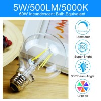 Energetic Lighting Energetic 12-Pack Dimmable Led Edison Light Bulb, G25 (G80) Globe Bulb, 60W Equivalent, 5000K Daylight, Christmas Light, E26 Standard Base, Ul Listed