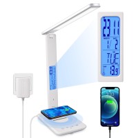 Led Desk Lamp Desk Lamp With Wireless Charger Suitable For Home Office Dimmable Desk Lamp With Usb Charging Port Builtin C