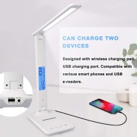 Led Desk Lamp Desk Lamp With Wireless Charger Suitable For Home Office Dimmable Desk Lamp With Usb Charging Port Builtin C