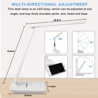 Led Desk Lamp Desk Lamp With Wireless Charger Suitable For Home Office Dimmable Desk Lamp With Usb Charging Port Builtin C