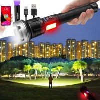 Worlds Smallest Brightest Flashlight High Lumen 5000 Military Rechargeable Zoom Searchlights Lantern Combo With Red Light Option