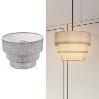 Edislive 3-Tier Drum Linen Lamp Shade For Pendant Lamp Floor Lamp Chandelier Replacement Shade Clip On Bulb Classic Round Lampshade Cover Only