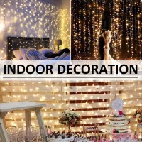 Solhice Led Curtain Lights Outdoor 20Ft X10Ft, 600 Led Plug In Hanging Window String Lights Indoor, Twinkle Lights Backdrop For Patio Wedding Bedroom Backyard Decor, Warm White (Not Connectable)