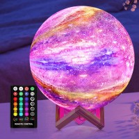 Dtoetkd Moon Lamp, Kids Night Light, 16 Colors Galaxy Lamp 3D Moon Light With Stand/Remote Control/Touch/Usb Rechargeable, Lava Lamp For Baby Girls Friends Family Thanksgiving Christmas Gift -9.5Inch