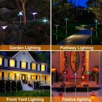 Maggift 6 Pack Solar Garden Lights Outdoor Decorative Solar Powered Garden Stakes Color Changing Led Landscape Lighting Flowe