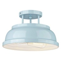 Zeyu Modern Semi Flush Ceiling Light 2Light Ceiling Light Fixture For Living Room Bedroom Kitchen Hallway Blue Finish Zy29