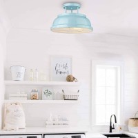 Zeyu Modern Semi Flush Ceiling Light 2Light Ceiling Light Fixture For Living Room Bedroom Kitchen Hallway Blue Finish Zy29