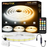 Pautix Cob Led Strip Light White Cct Tunable 1920Leds Super Bright 984Ft Dimmable 2700K6500K 24V Led Tape Light With Ullisted