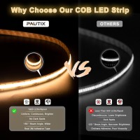 Pautix Cob Led Strip Light White Cct Tunable 1920Leds Super Bright 984Ft Dimmable 2700K6500K 24V Led Tape Light With Ullisted