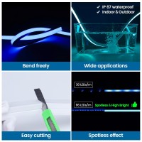 Muzata 16.5Ft/5M Silicone Led Channel System, Spotless Flexible Tube For Diy Neon Light Box Enclosed Ip67 Water & Dust Proof For 11Mm Led Strip Cabinet Shelves Usc4