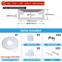 Muzata 16.5Ft/5M Silicone Led Channel System Transparent Bendable Flexible Waterproof Tube Ip67 Water Dust Proof For 10Mm Light Strip Inner Diameter Usc1(Light Strip Not Inclded)