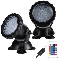 Zhgservu Pond Lights Led Underwater Adjustable Fountain Light Colorful Landscape Spotlights Ip68 Waterproof Submersible Light