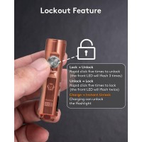 Rovyvon Aurora A9 Pro G4 Copper Keychain Flashlights Max 650 High Lumens Super Bright With Edc Pocketsizedusb C Rechargeable