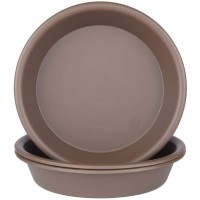 Qdbnw Plant Saucers 12 Inch Of 3 Pack Brown Heavy Duty Thicken Durable Plastic Drip Trays Great For Large Plants For Indoor Or O