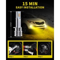 Specifications color golden Yellow Voltage Dc 12V24V Lumen 1600LM each bulb 3200LM per pair Lifespan up to 30000 hours Package included 2 super bright H1 led bulbs LED chips newest version 3570 cSPchips Issue May Happen Some of European brand vehicles wil