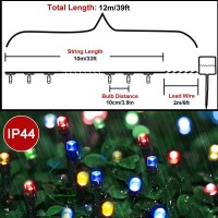 Woohaha 2 Pack Solar Christmas Lights 39Ft 100 Led 8 Modes Solar String Lights Waterproof Solar Fairy Lights For Garden, Patio, Fence, Balcony, Outdoors (100L-Multicolor)