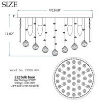 Tzoe Crystal Chandelier, Modern Chandeliers,Flush Mount Chandelier,Ceiling Light Fixture,For Kitchen Foyer Dining Room Bathroom Bedroom Living Room,9 E12 Led Bulbs Required Height 11 X Width 20