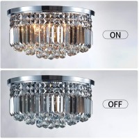 Tzoe Crystal Chandelier, Modern Chandeliers,Flush Mount Chandelier,Ceiling Light Fixture,For Kitchen Foyer Dining Room Bathroom Bedroom Living Room,9 E12 Led Bulbs Required Height 11 X Width 20