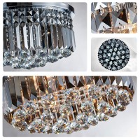 Tzoe Crystal Chandelier, Modern Chandeliers,Flush Mount Chandelier,Ceiling Light Fixture,For Kitchen Foyer Dining Room Bathroom Bedroom Living Room,9 E12 Led Bulbs Required Height 11 X Width 20