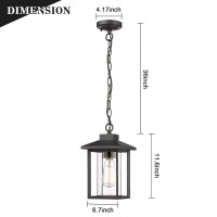 Rosient Outdoor Hanging Light Fixture, 1-Light Exterior Pendant Lantern, Outdoor Indoor Pendant Lights, Outdoor Pendant Lamp Fixture For Porch, Patio, Entryway